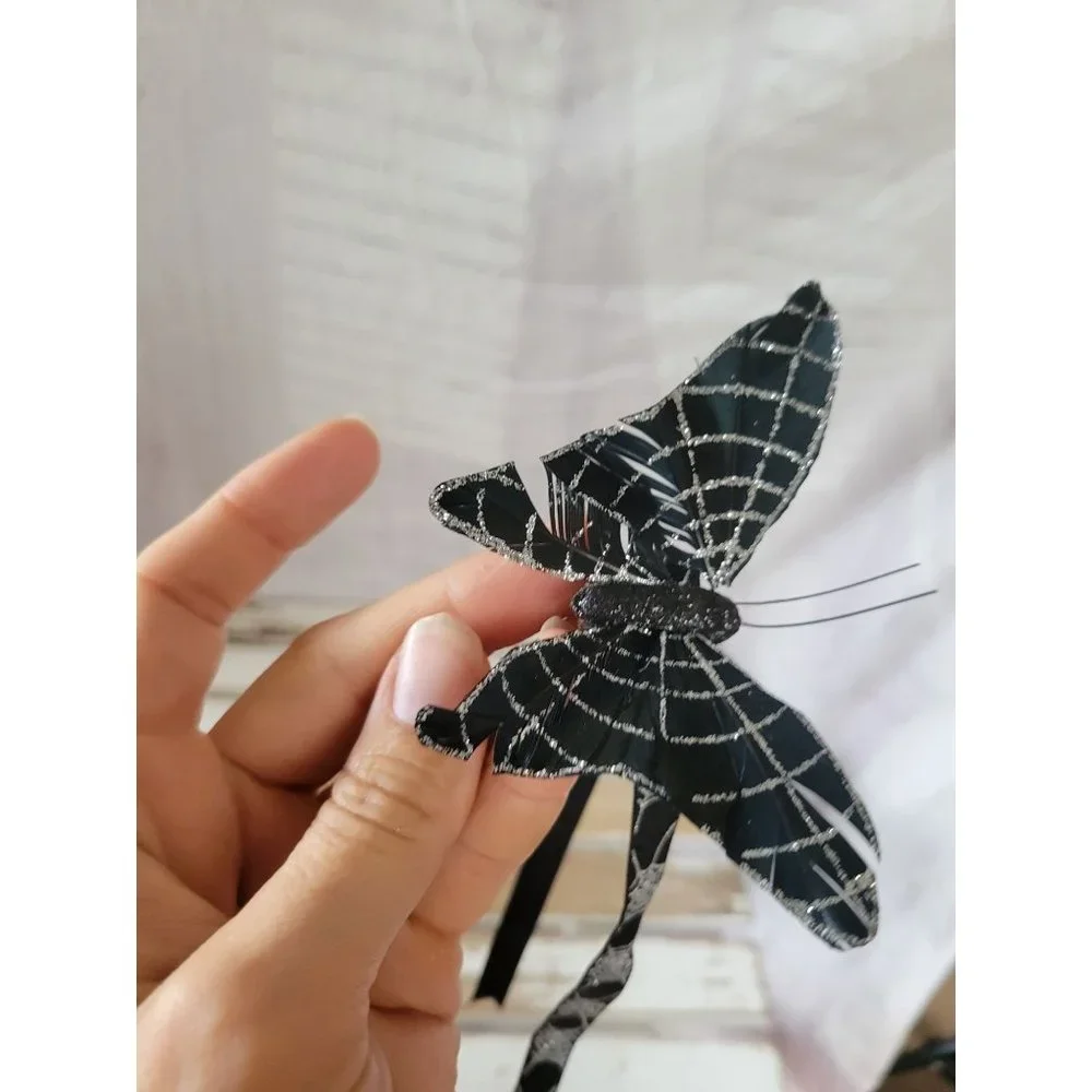 Black‎ Halloween butterfly clip-on home decor hair